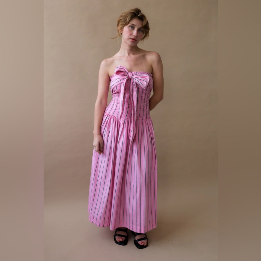 damson madder mia midi poplin dress